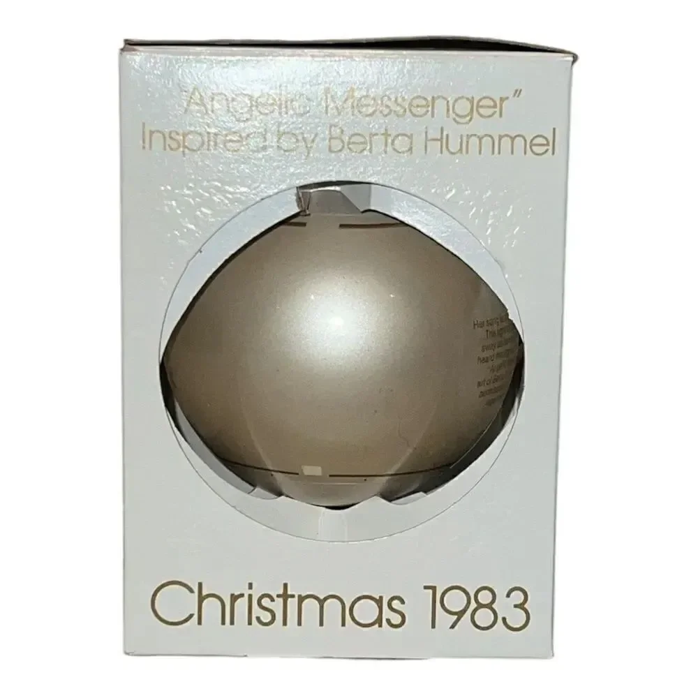 Schmid Berta Hummel Angelic Messenger 1983 Christmas Glass Ornament W Box